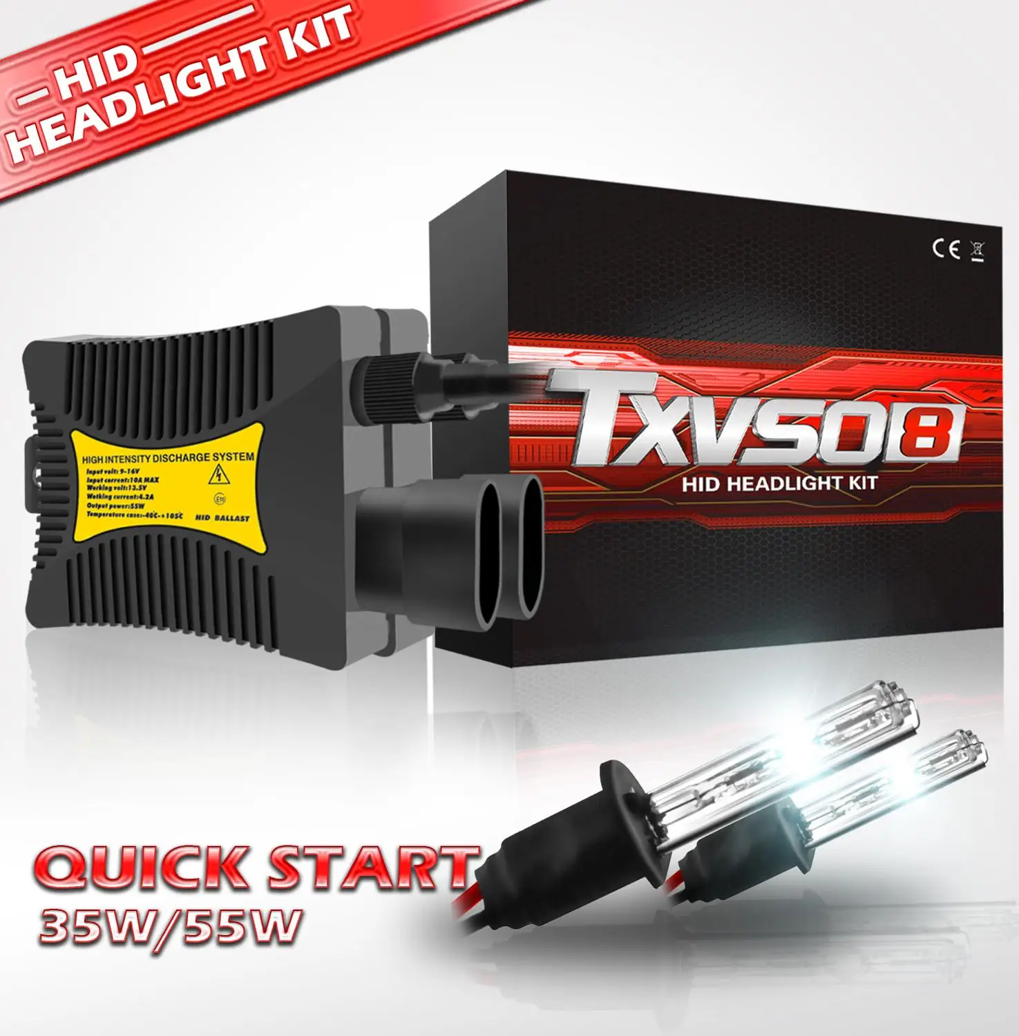 TXVSO8 55Вт HID Ксенон Conversion KIT лампы H1 H3 H4 H7 H8 H9 H11 9004 9005 3000K 4300K 5000K 6000K 8000K 10000K 12000k