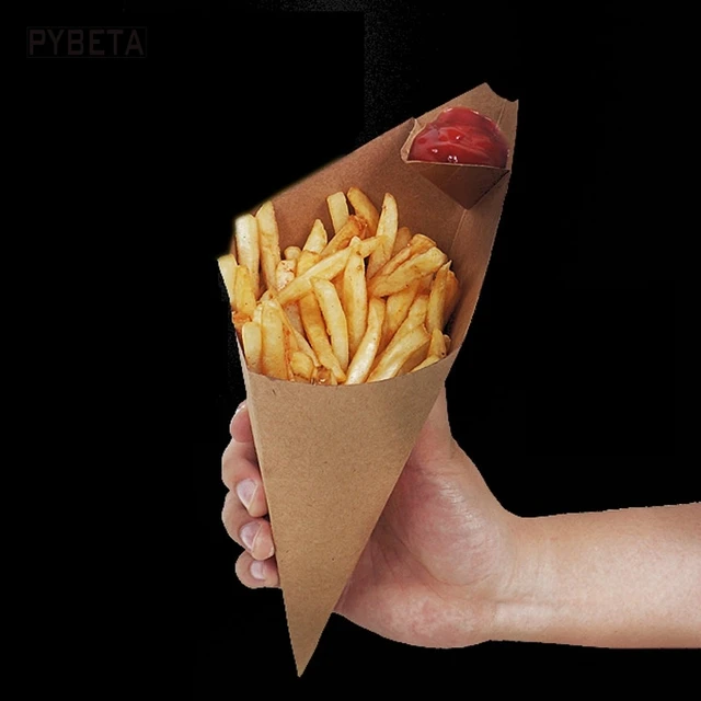 Paper cone 400g (per mile), Cones and bags of French fries, Single-use  and disposable tableware