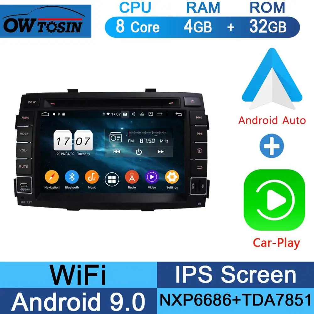 " ips 8 ядерный 4 Гб ram+ 64 Гб rom Android 9,0 автомобильный dvd-плеер для Kia Sorento 2012 2013 DSP радио gps Parrot BT Adas Multimedi - Цвет: 32G CarPlay Android