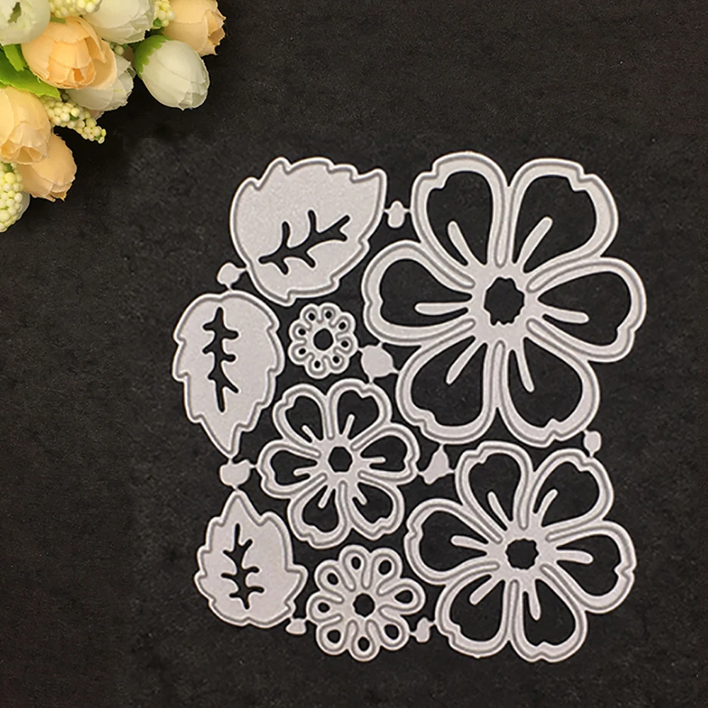

Swovo Spring flower leaves Metal Cutting Dies for Scrapbooking DIY Craft Paper Card Making Decorative Embossing Template