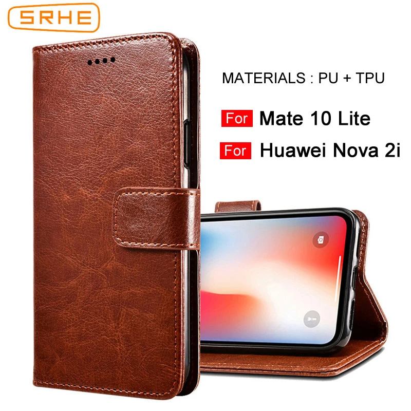 

SRHE For Huawei Mate 10 Lite Case Cover For Nova 2i Flip Leather Wallet Silicone Stand Magnet Cover Case For Huawei Nova 2i