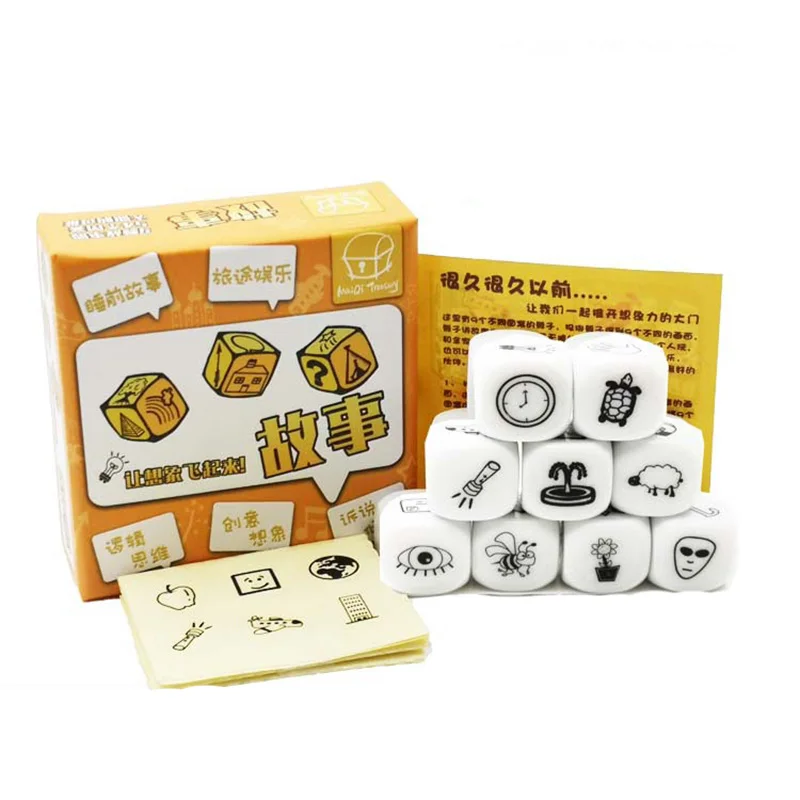 

1 Set Telling Story Dice Game Story Paper Boxes Family/Party/Friends Parents with Children Funny Imagine Magic Toys