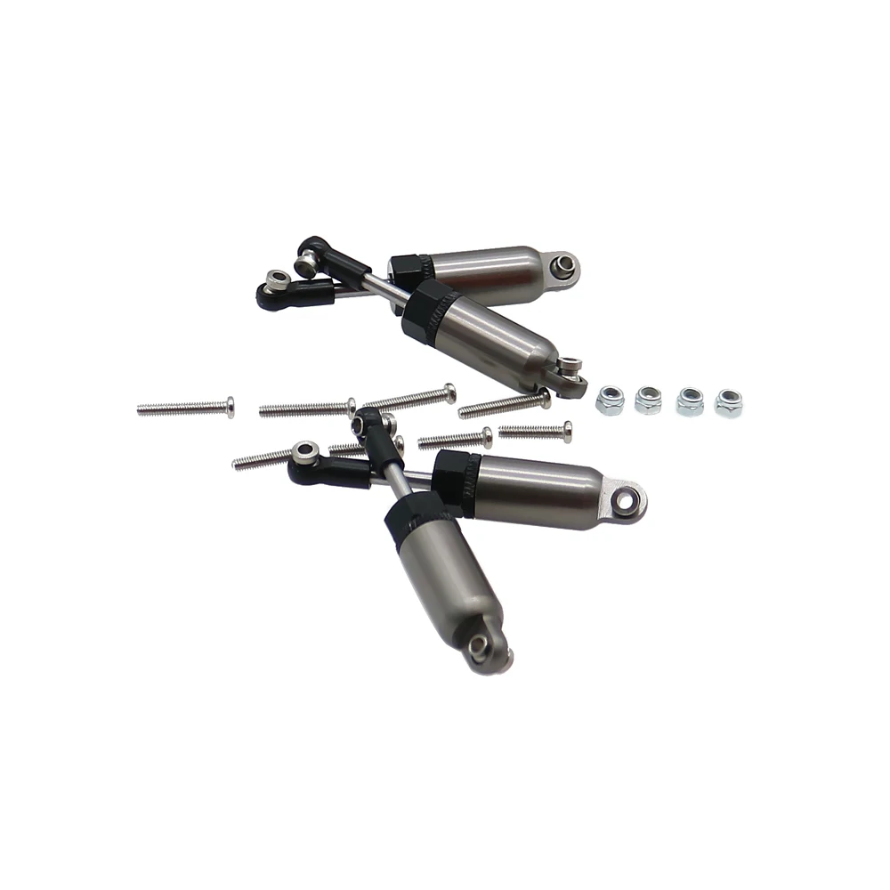 RCAWD 4PCS Full Alloy Oil Filled Type Shock Absorber(Oil Not Filled Yet) For WPL Henglong C14 C24 Pickup Crawler Update Parts