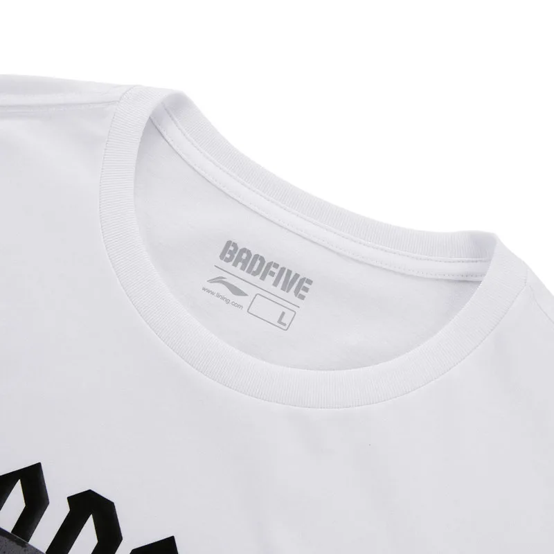 Li-Ning Мужская баскетбольная культура Джерси BAD FIVE дышащая Стандартная посадка подкладка хлопок спортивные футболки AHSN303 CJAS18