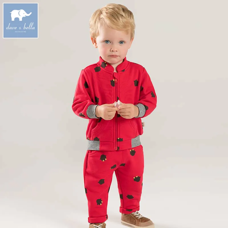 

DBZ8571 dave bella autumn baby boys long sleeve clothing sets infant coat+pants 2 pcs outfits children boutique suits