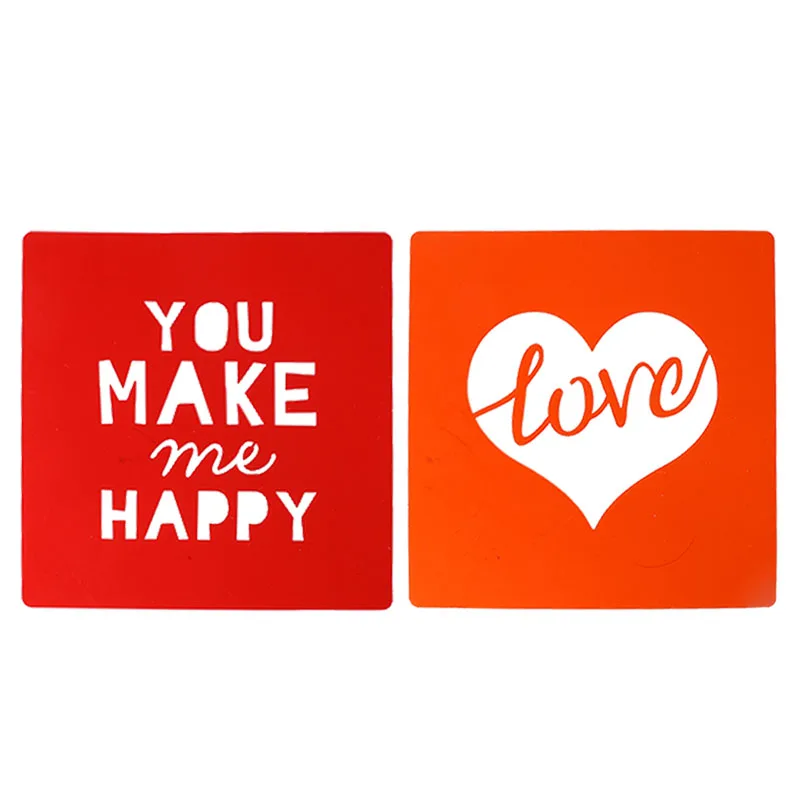 20x20cm Love Heart Cake Stencils Photo Album Template Fondant Cake