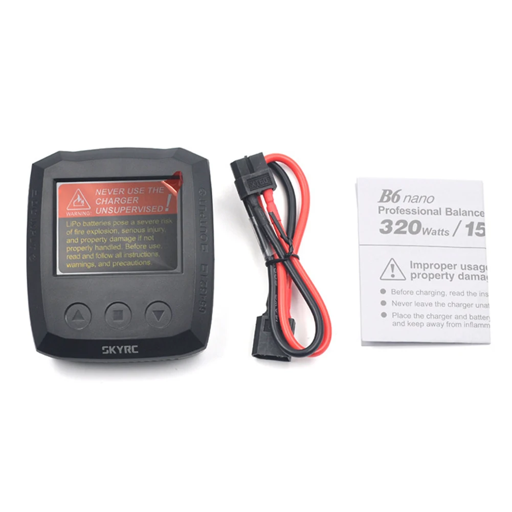

Professional Balance LCD Screen Charger Multifunction Discharger 320W Mini With Cable Plastic Black 15A Safe For Battery
