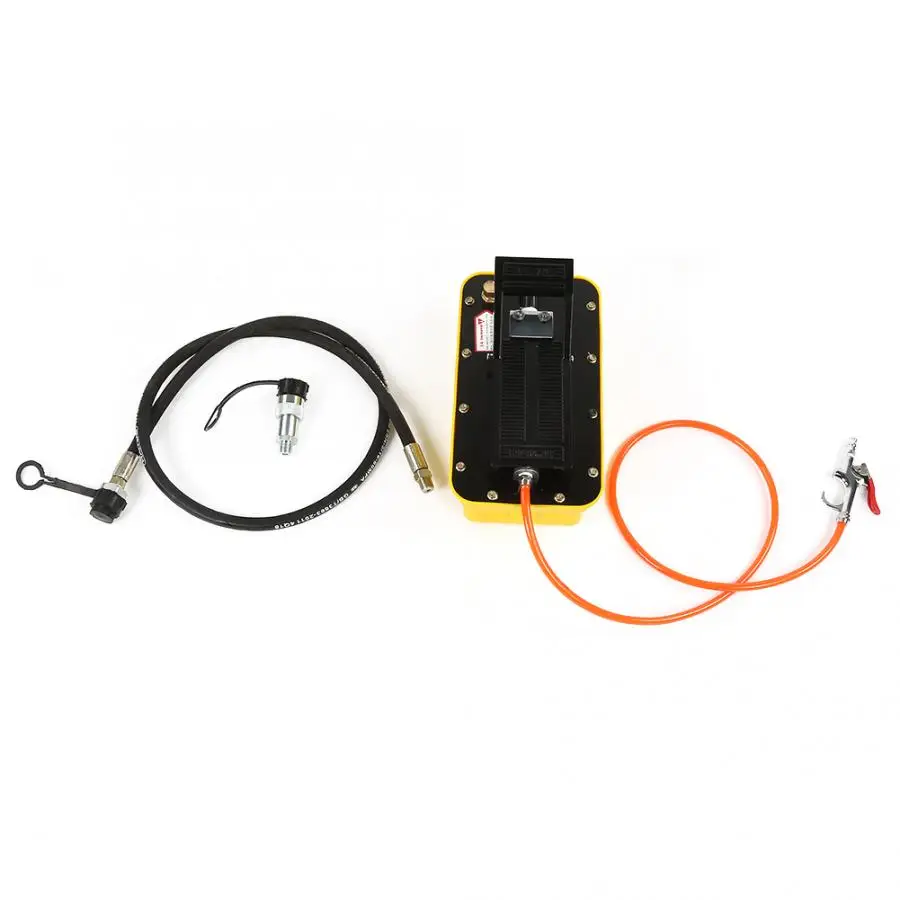 

2.3L Air Hydraulic Foot Pump 3/8 NPT Single Acting Pneumatic with Hose & Coupler Tool