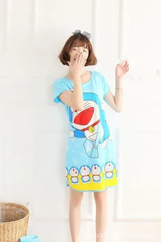 

2017 New fashion cartoon Women's sleepwear Short sleep shirt nightgown Women's Home Clothes free Shipping AW8320