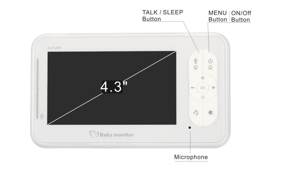 IMPORX 4.3 inch Color Wireless Lullaby Video Baby Monitor Security Camera 2 Way Talk Night Vision IR LED Temperature Monitoring