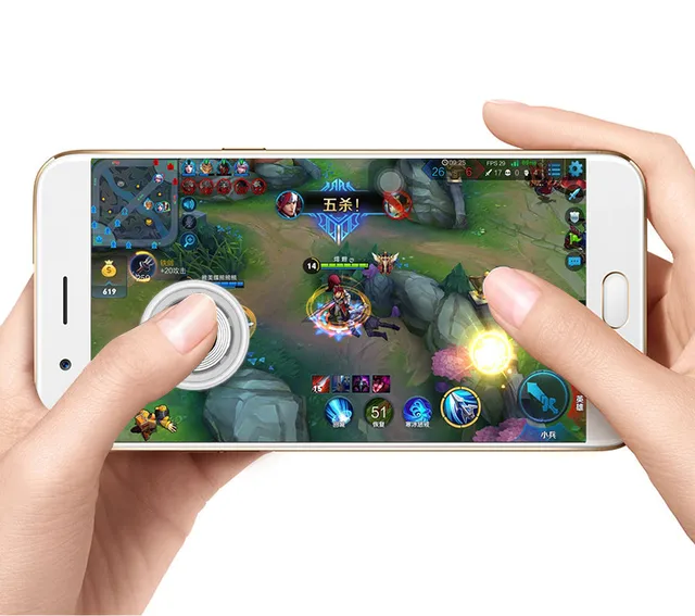 Okrągły joystick gry dla telefonu komórkowego Rocker tablet Android iPhone metalowy przycisk kontroler Easy Chicken kolacja z przyssawki -