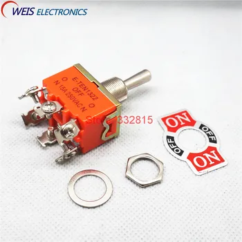 

50PCS E-TEN1322 DPDT ON-OFF-ON toggle switch DIP 6PIN 6A 250V handle length 17mm slide switches E-TEN 1322 ROHS Free shipping D.