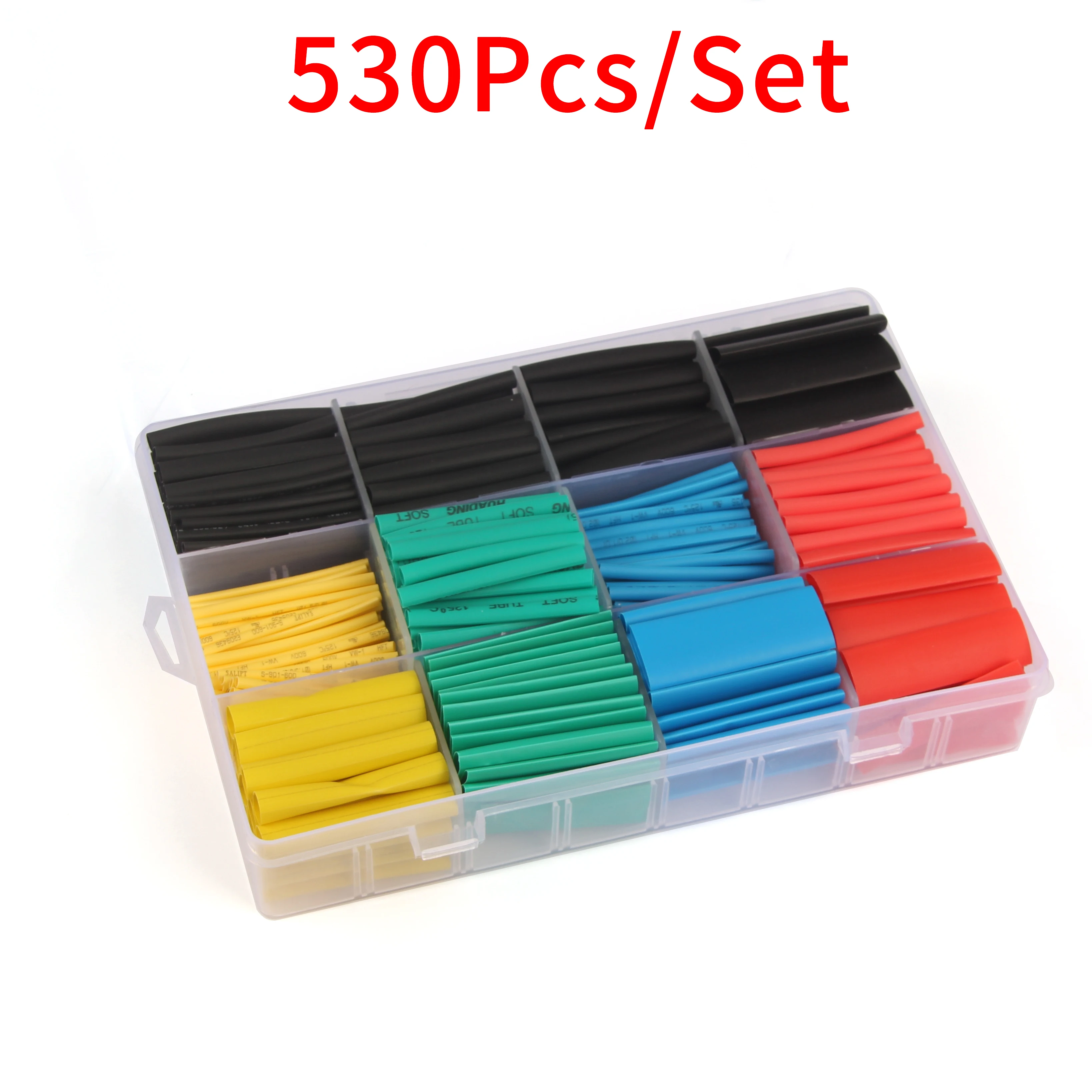 

530Pcs Φ1.5-10 mm 2:1 Heat-shrink Tubing Heat Shrink Heatshrink Tube Electrical Sleeving For DIY Home Car Auto