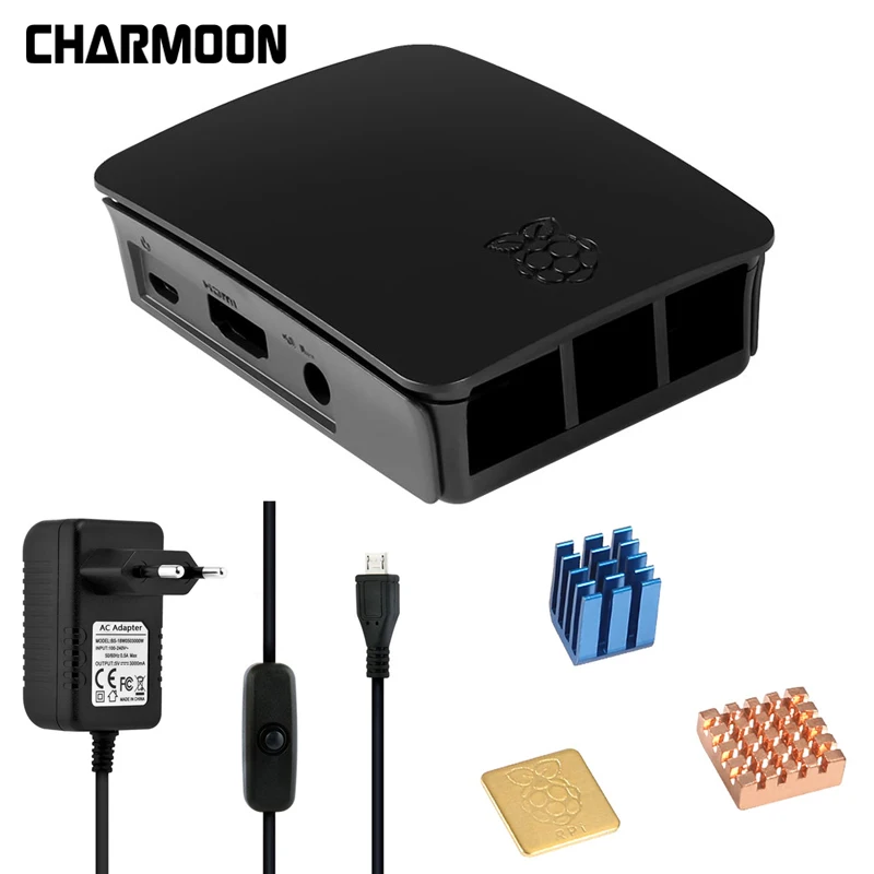 

For Raspberry Pi 3 B+ Case ABS Protective Shell Cover Case box With heat sink For Raspberry Pi 3 B+/3/ B+