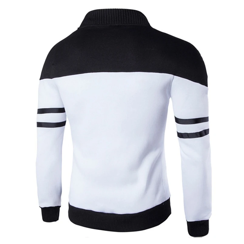Winter Coat For Men Fashion Casual 2018 Autumn Winter New Zipper Sportswear Patchwork Jacket Long Sleeve Outwear Coat  (4)