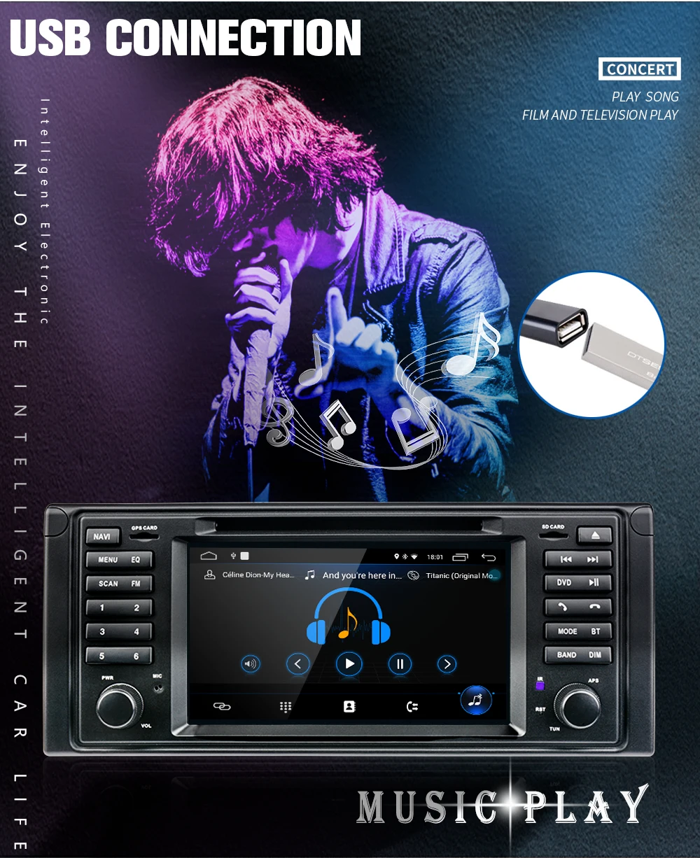 Perfect Kapud  Android 9.0 Navigation With DVD 7” Car GPS  Free Shipping SWC Canbus  MIC Bluetooth for BMW E53 Original Car Multimedia 5