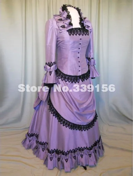 purple-taffeta-victorian-bustle-ball-gown