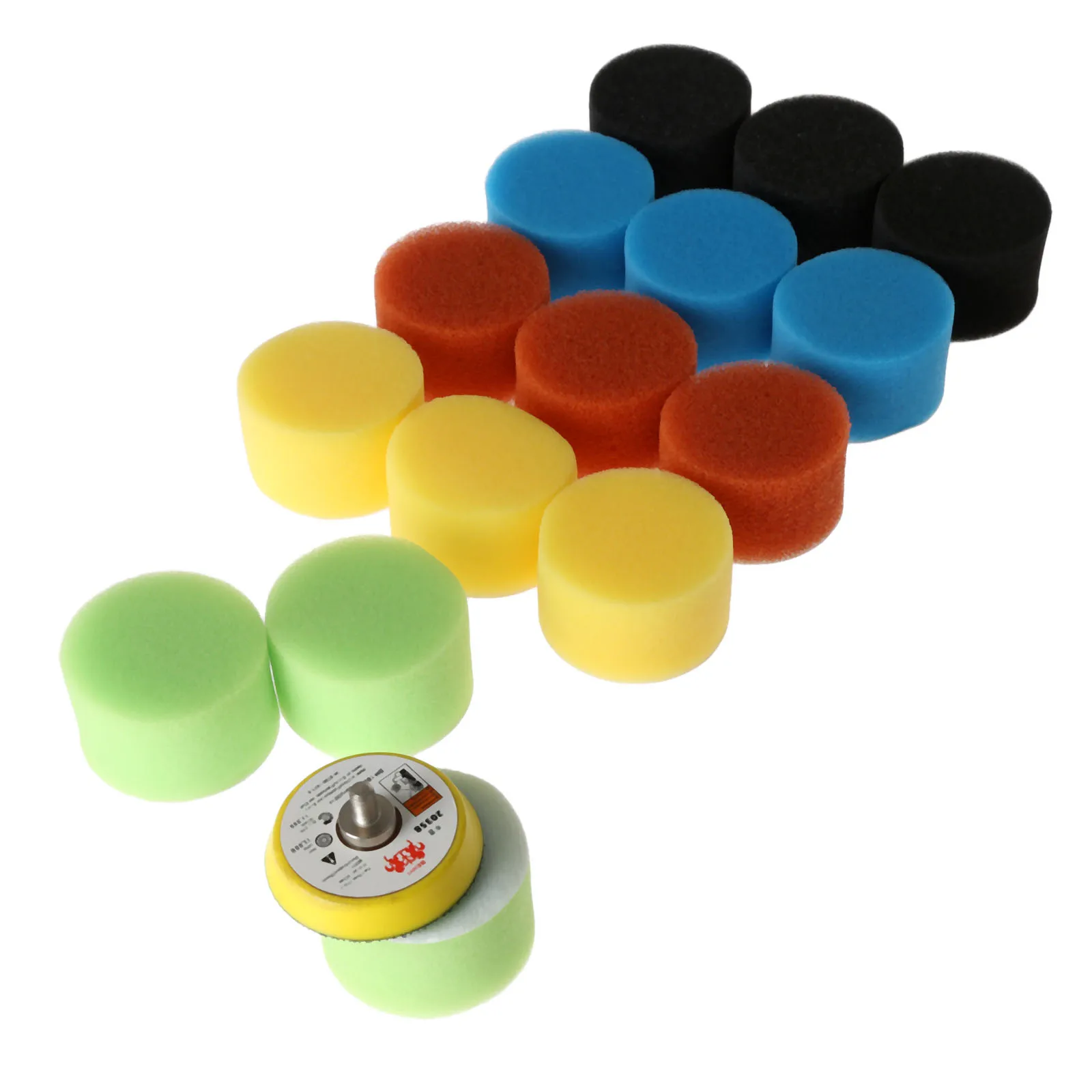 Dreld 16pcs 2 Inch 50mm Buffing Polishing Pad Kit For Car Polisher Wax
