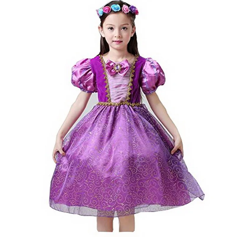 Aliexpress.com : Buy Little Girls Princess Rapunzel Costume Puff Sleeve ...