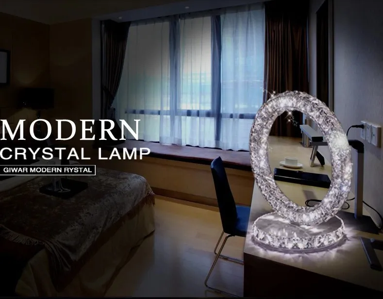 Современный европейский светодиодный светильник с кристаллами, стильный декор для гостиной, кабинета, спальни, прикроватная настольная лампа, высококлассная атмосфера