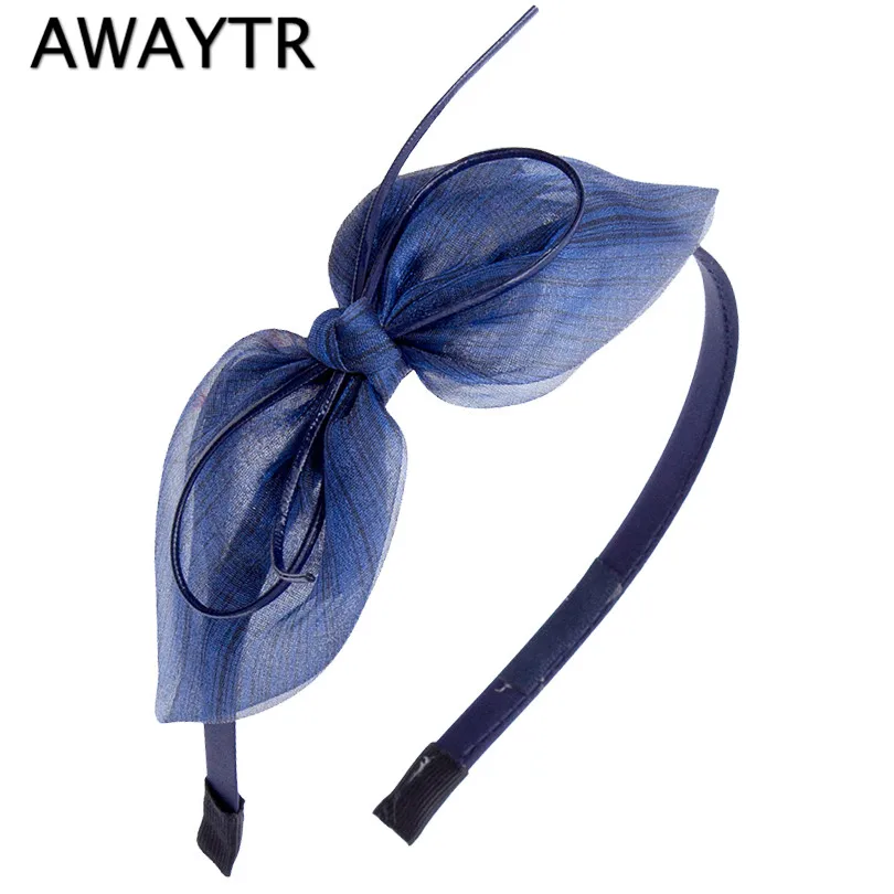 

AWAYTR New Fashion Lace Gauze Big Double Bow Hair Bands Korean Wide Headband Hair Accessories for Women Girls Hairbands