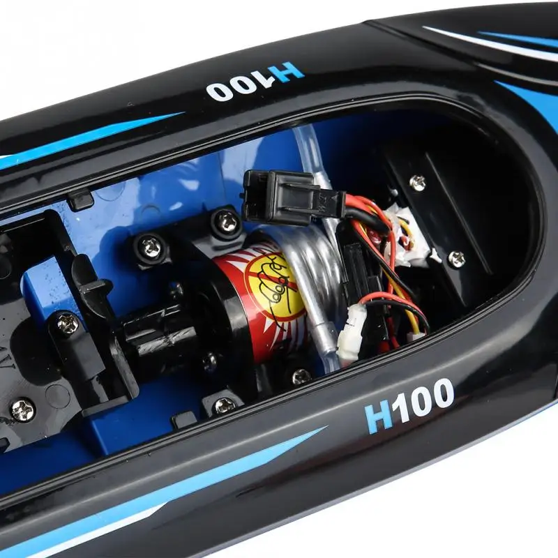Высокая Скорость RC лодка 2,4 ГГц 4 канала 25 км/ч H100 дистанционного Управление гребли Скорость лодка модельная лодка игрушка отправляем подарки для Для детей