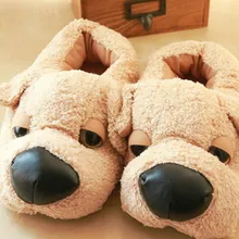 Neue Wintermode Baumwolle gepolsterte Schuhe Niedlichen Cartoon Plüsch Hund Hause Hausschuhe EVA rutschfeste Boden Hausschuhe Indoor Schuhe