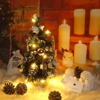 

Hot 40CM Tall Battery Powered Luxury Tabletop Christmas Tree Hanging Decorations Pine Tree (Battery Not Included)