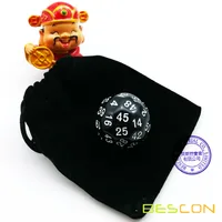 Bescon Polyhedral Dice 50-sided Gaming Dice, D50 die, D50 dice, 50 Sides Dice, 50 Sided Cube of Black Color 2