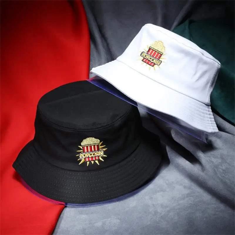 Popcorn Patch Bucket Hats Spring Summer Unisex Casual Cotton Couple Hat For Women Menin Men's