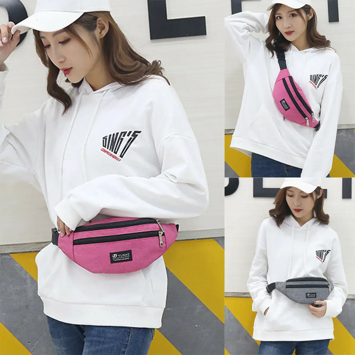 

2019 Newest Hot Men Women Solid Waist Fanny Pack Sport Travel Belt Zipper Waist Bag Crossbody Bag