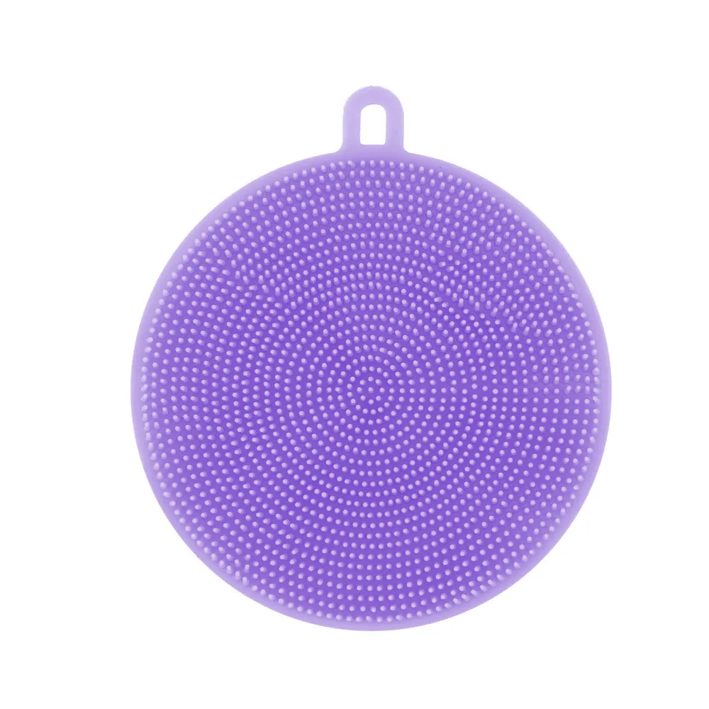 Purple Силиконовые Губка для мытья посуды скруббер Кухня очистки антибактериальное средство Товары Для Уборки Помещений - Цвет: Purple