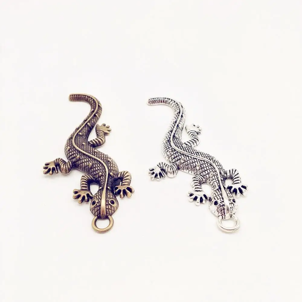 Винтажные Подвески ящерица из 2 предметов металлические подвески gecko подходят