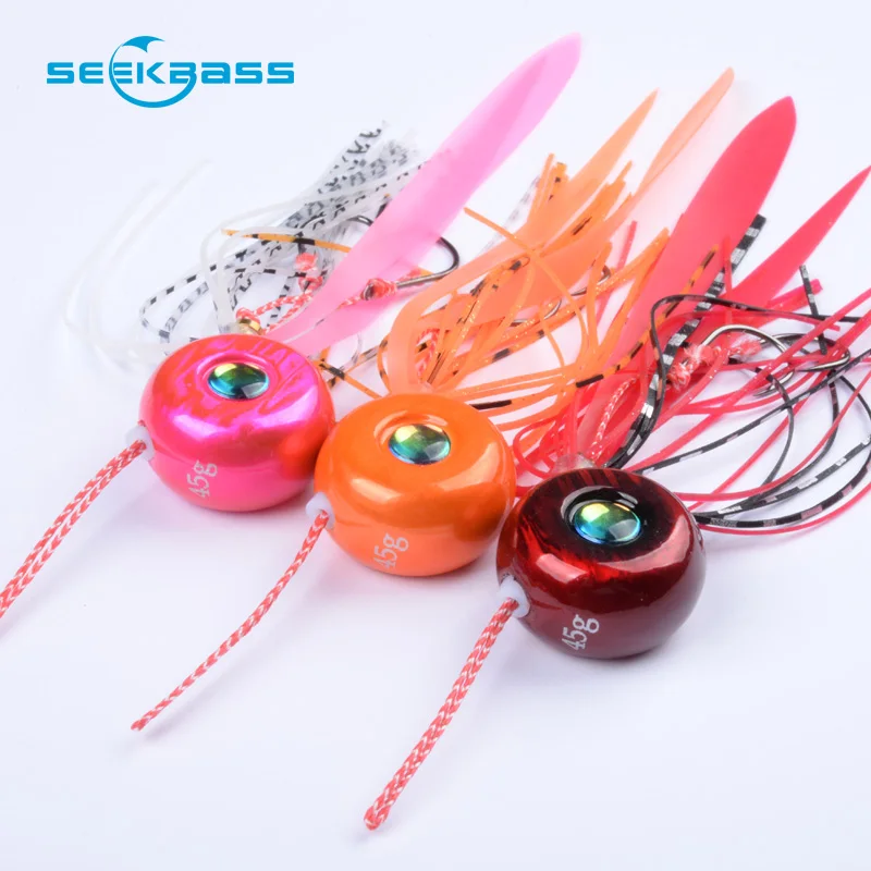 SeekBass 4 шт. 100 г/80 г/60 г/45 г слайдер Snapper Sea bream джиг головка с юбкой свинцовый приманка