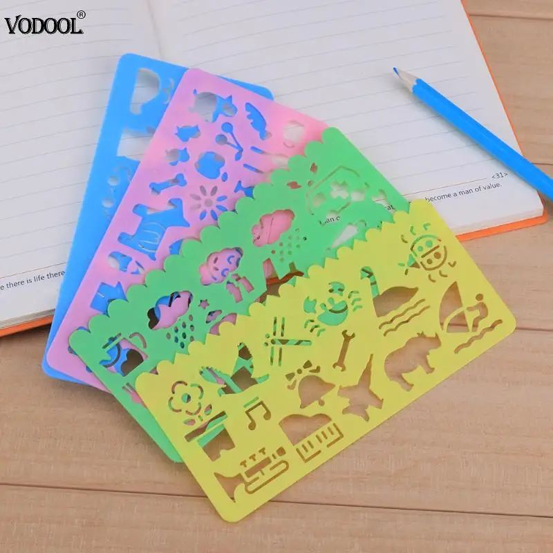 4pcs plastic diy graphic template stencil sketch board symbols