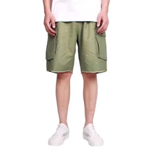 Мужские летние свободные Стильные прямые шорты-карго для скейтборда Мужская Уличная одежда хип-хоп рабочие шорты с чернилами