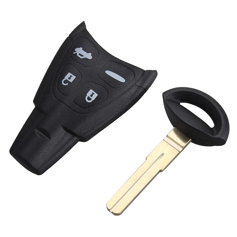 1pcs Car Styling 4 Button Remote Key Fob Shell Case + Key Blank Replacement for SAAB 9-3 93 2003 2004 2005 2006 2007 2008 2009