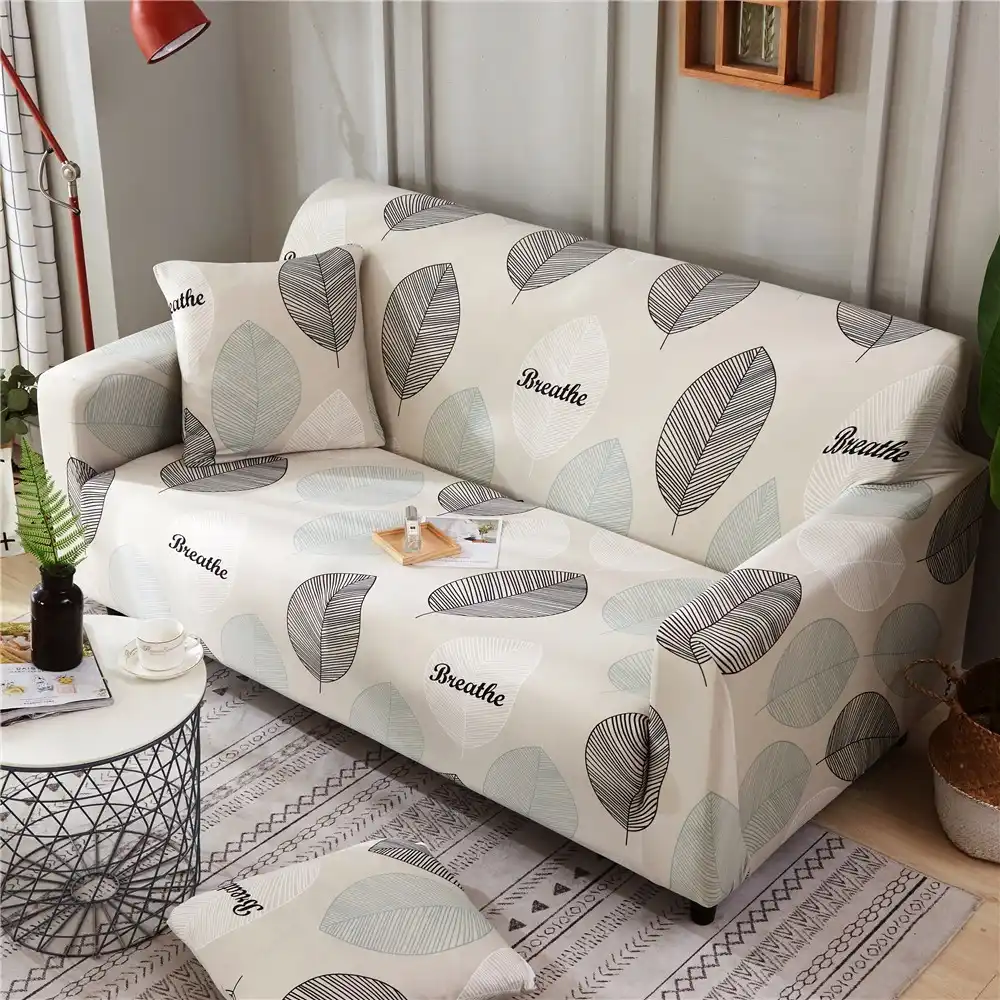 Past Style Large Leaves Printed Armrest Slipcovers All Past Style Large Leaves Printed