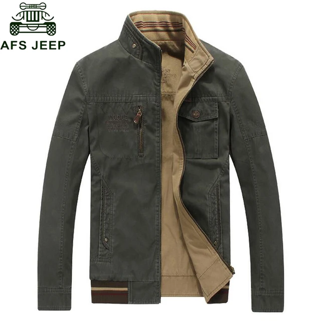 $US $49.26  AFS JEEP Windbreaker Denim Jackets Men Cotton Double-wear Army Military Winter Jackets Coat Fitness