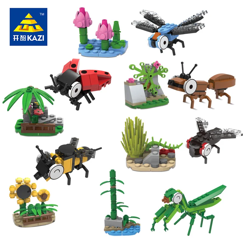 

Animal Series Building Blocks Ladybug Dragonfly Mantis Bee Model Building Blocks Compatible LegoINGlys Blocks Toys For Children