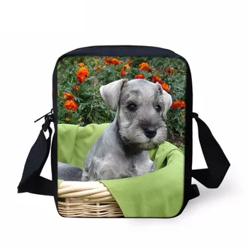 

Kindergarten Students Mini School Bags 3D Schnauzer Dog Printing Girls Book Shoulder Bag Casual Children Backpacks Sumka