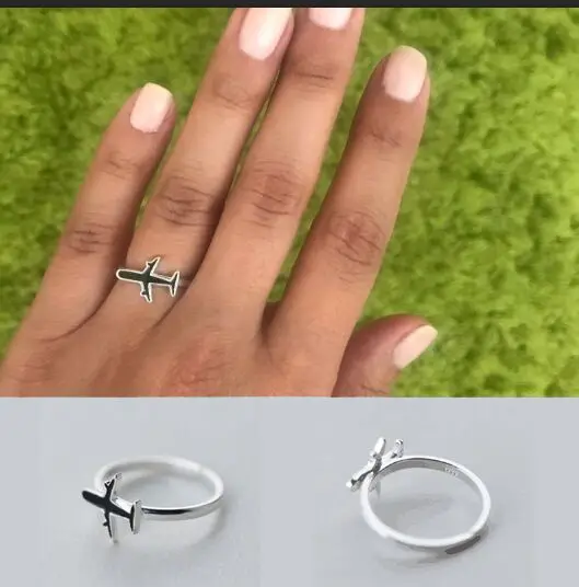 Fashion Rings for Women Adajustable Ring Silver Color Aircraft Plane Design Finger mens lover Gift Jewelry bague homme Z4 | Украшения и