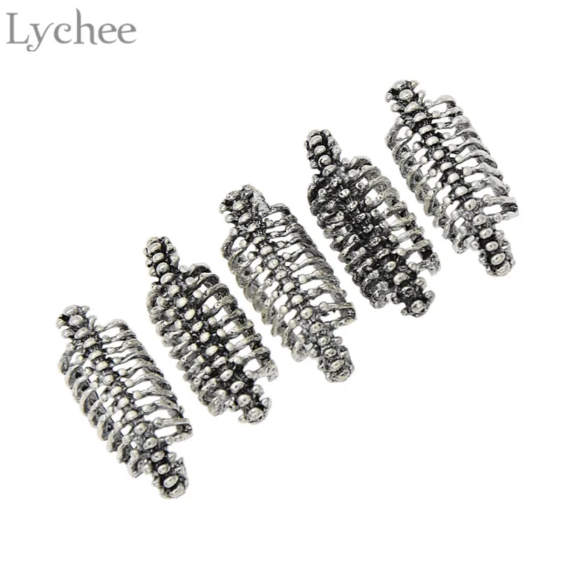 Lychee 5 шт. сплав позвоночника клипсы для дредов серебряный цвет заколки волос клип