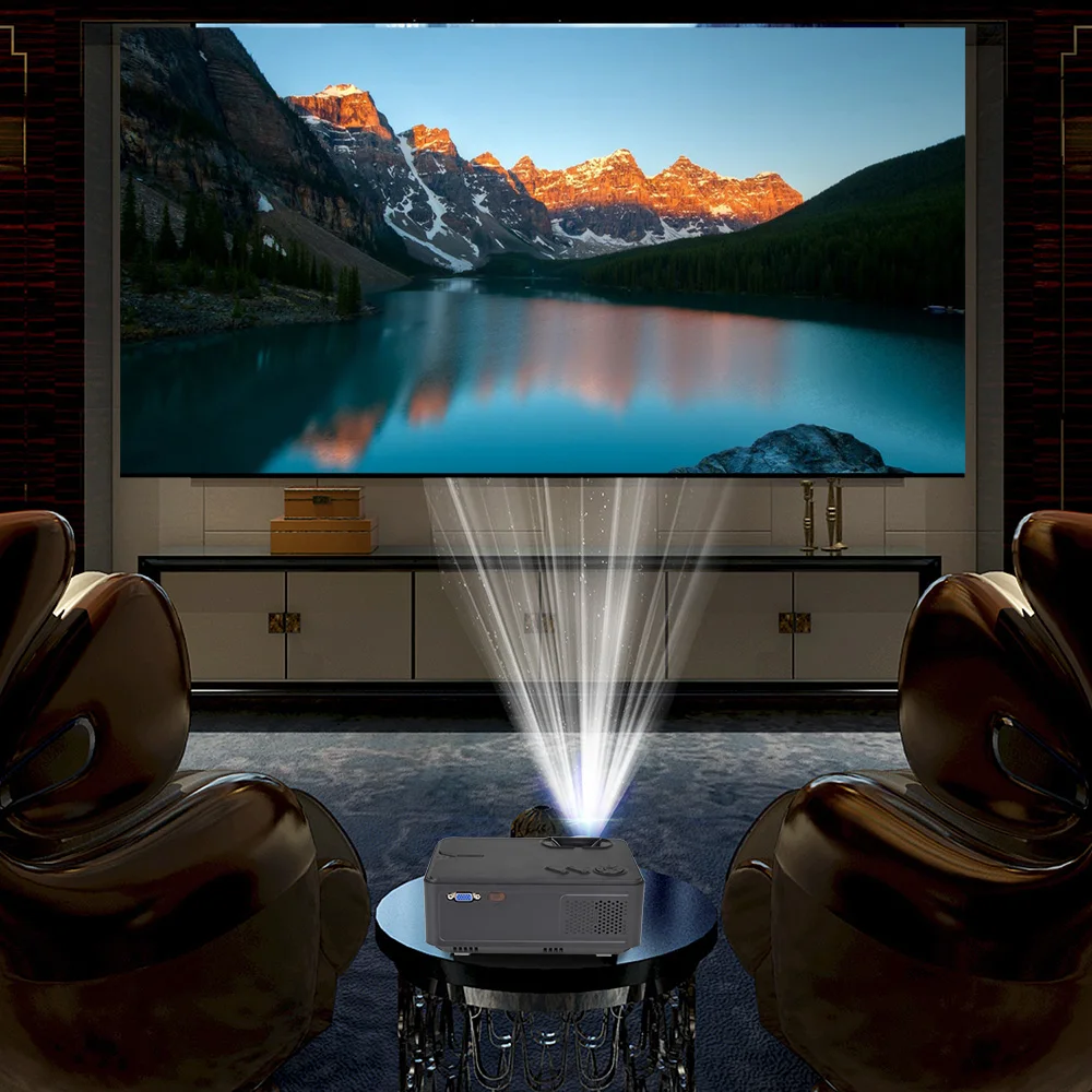 Rigal Mini Projector RD813 2000Lumen LED WiFi Android 6.0 Projector 3D Beamer Support HD 1080P Portable Home TV Theater Cinema