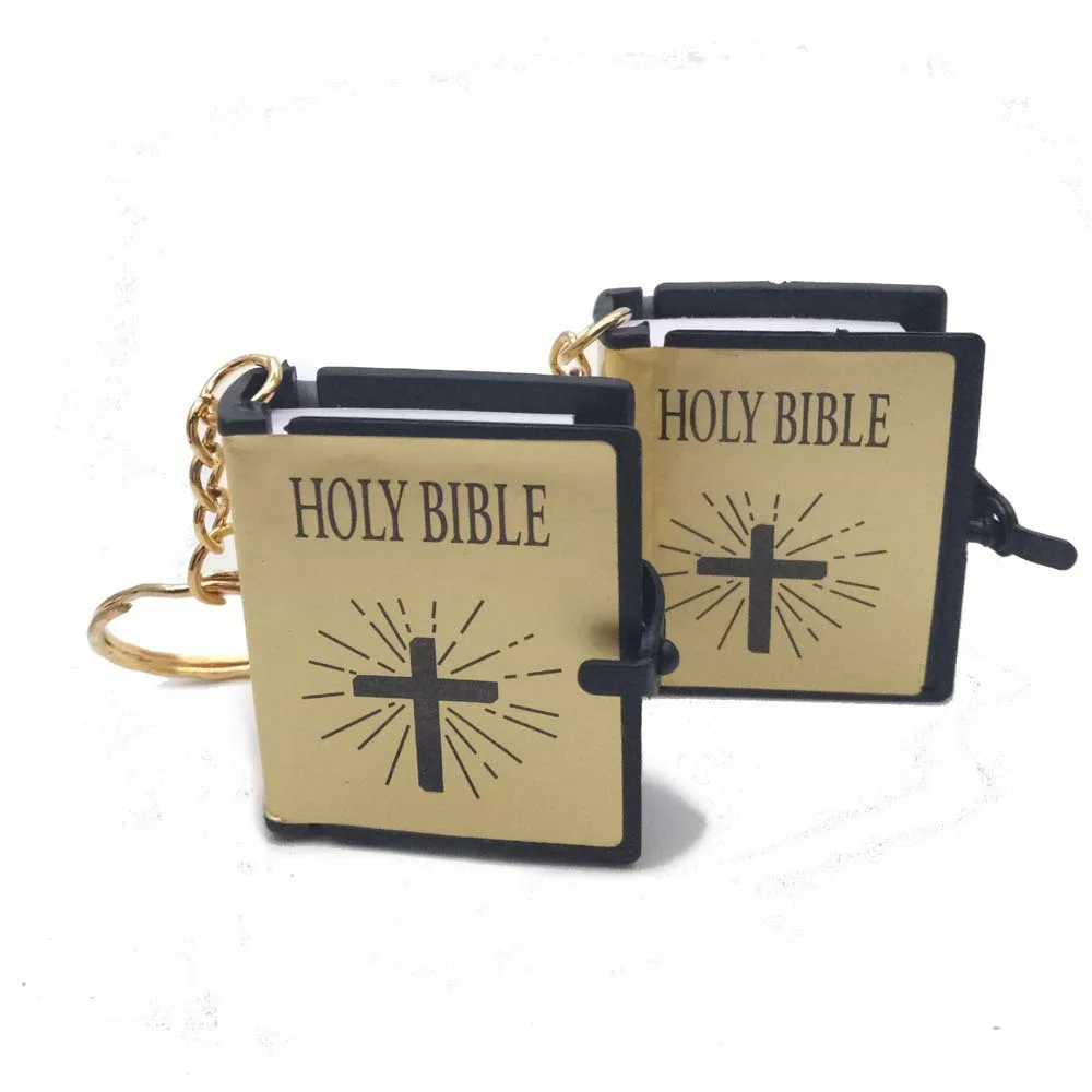 Hotsale New Items Religious Accessories Christian Mini Bible Book Keychain Keyring HOLY BIBLE