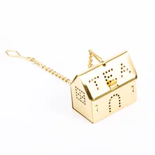 Прочная уникальная, из нержавеющей стали в форме дома травяная сито для приправ сито для заварки чая для кухни питьевой Чай Аксессуары для кофе