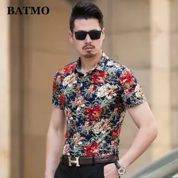 Batmo 2019 Новое поступление Летние Печатные повседневные мужские рубашки, модные мужские рубашки в цветах, большие размеры M-7XL 3724