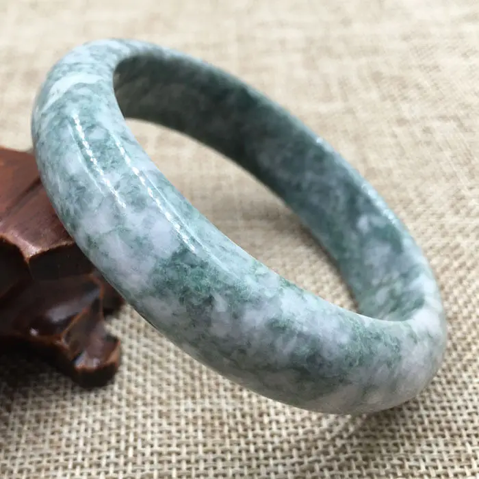 

61mm Certified Grade "A" Natural Green Jadeite Jade Gems Bangle Bracelet 043507