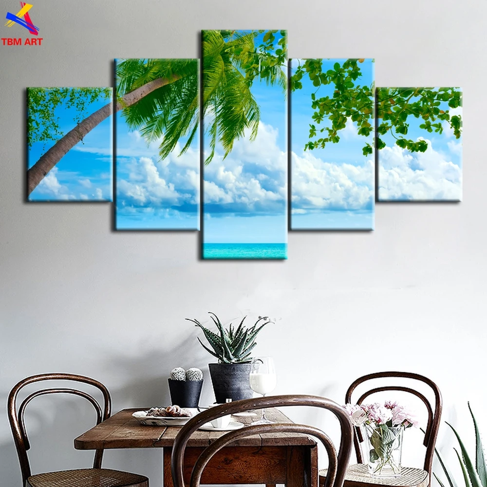 Unframed Blue Skyline Picture Wall Art HD Printing Canvas Oil Painting