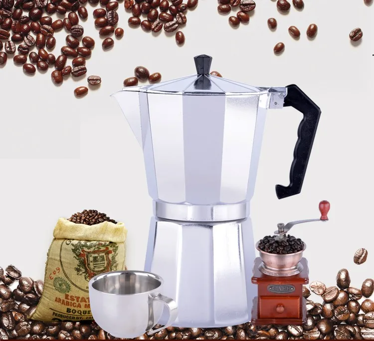 6cup Aluminum moka pot Bialetti style espresso maker coffee pot for gas